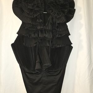Elegant Black Ruffle Blouse - Womens
